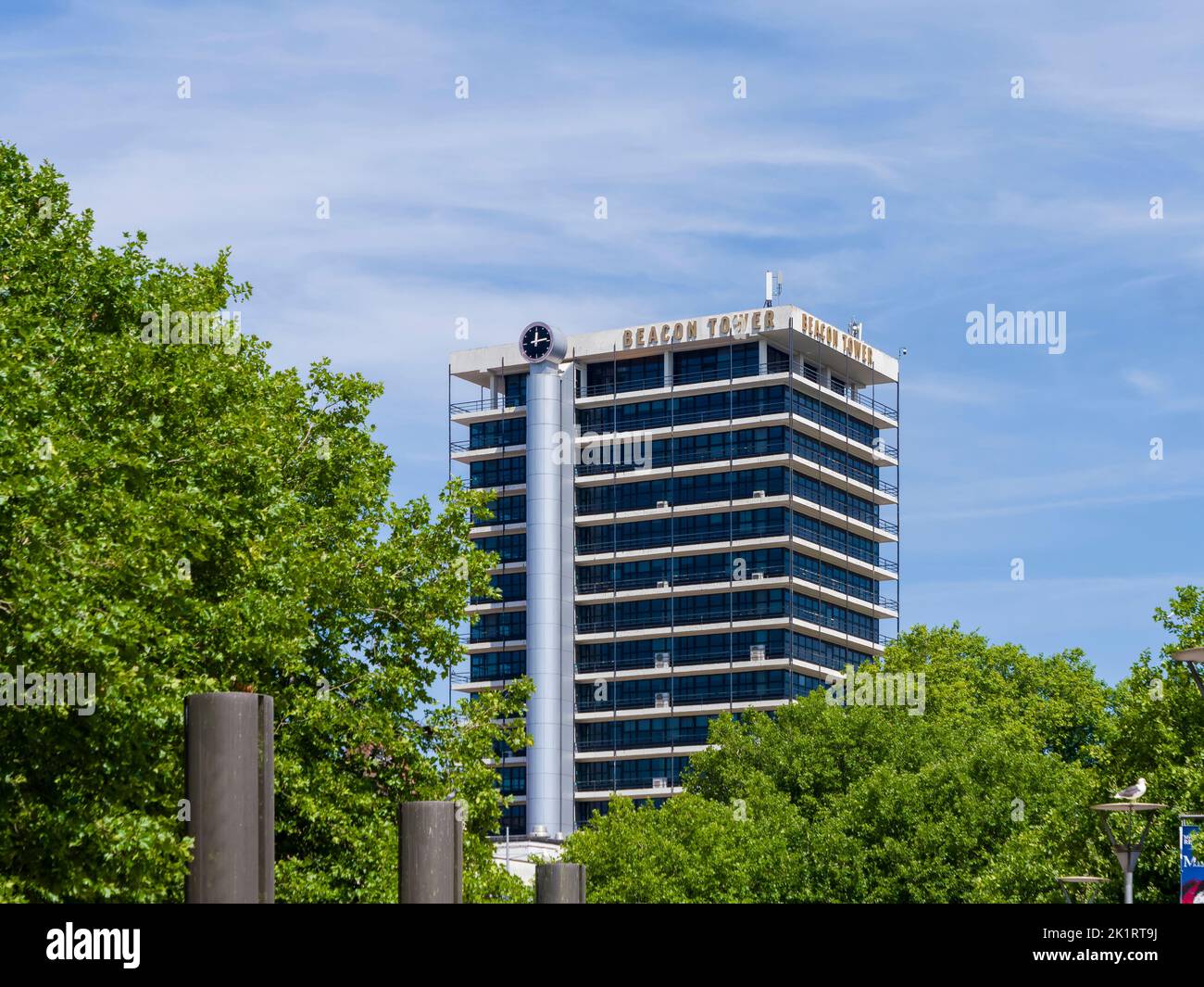 La tour Beacon, un immeuble de bureaux de grande hauteur, anciennement connu sous le nom de Colston Tower, dans le centre de la ville de Bristol, Angleterre, Royaume-Uni. Banque D'Images