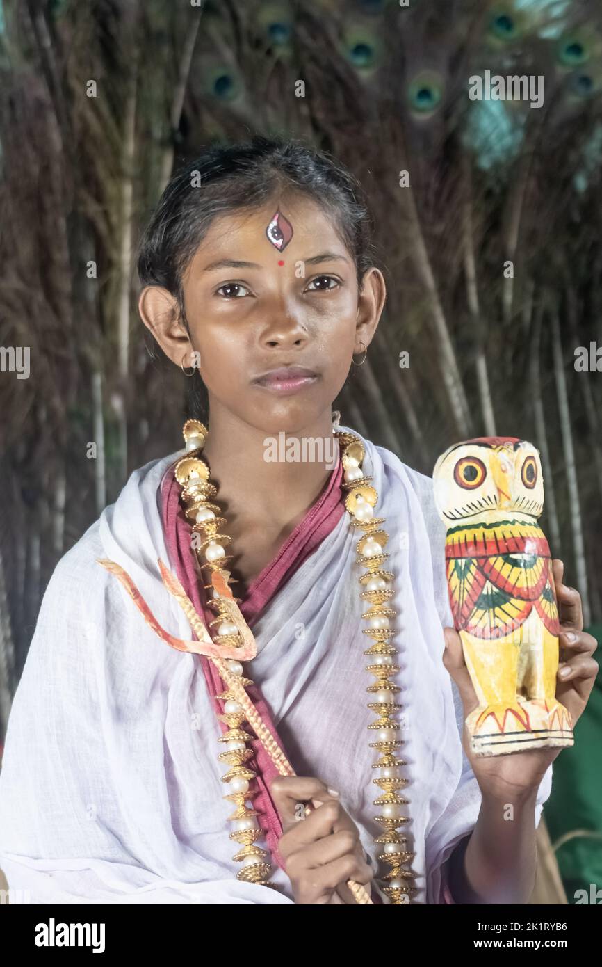 Le véritable esprit de Puja - la photo pour enfant sous-privilégié non aimé. Banque D'Images