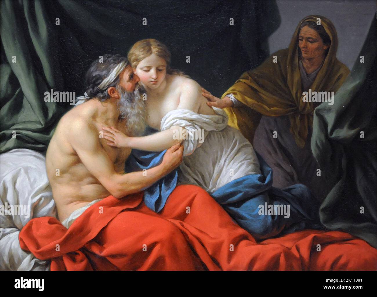 Saray presenta a Agar a Abrahán (1781) Óleo sobre lienzo. Museo de Bellas Artes (Boston, EE. UU.). MUSÉE : MUSÉE DES BEAUX-ARTS / BOSTON / ES. UNIDOS. AUTEUR: LOUIS-JEAN-FRANÇOIS LAGREÉE L'AÎNÉ. Banque D'Images