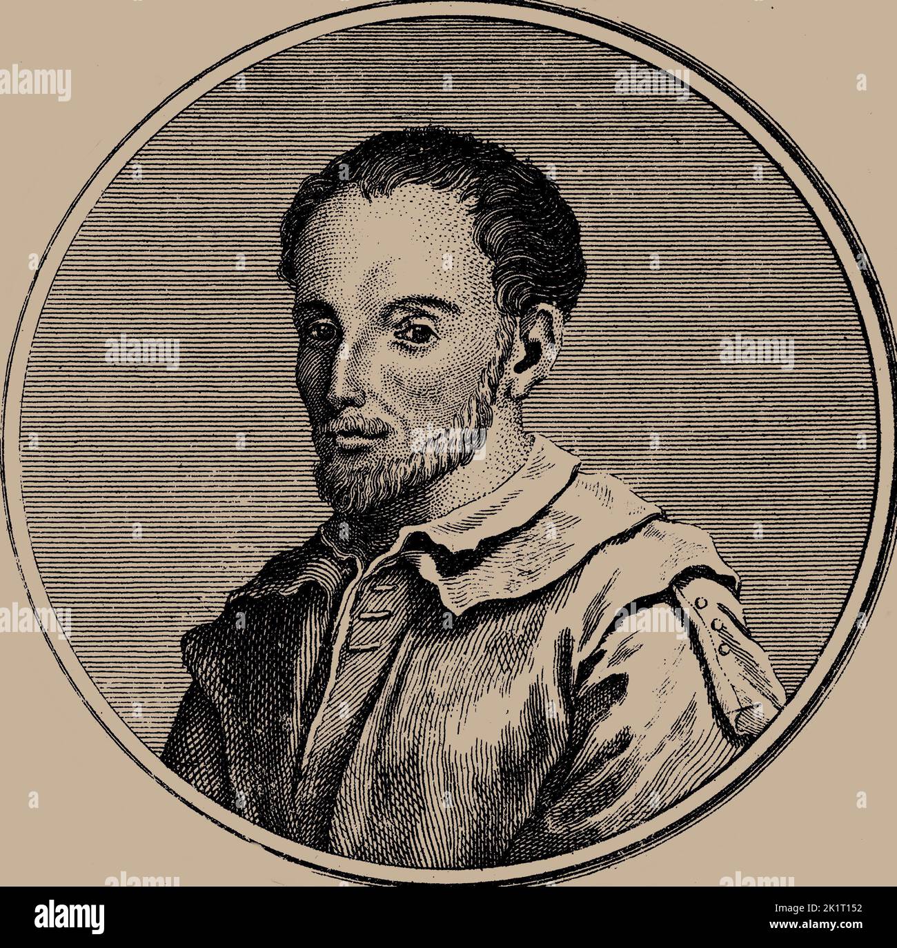 Portrait de l'organiste et compositeur Paolo Agostini (1539-1629). Musée : COLLECTION PRIVÉE. Auteur: JAMES CALDWALL. Banque D'Images
