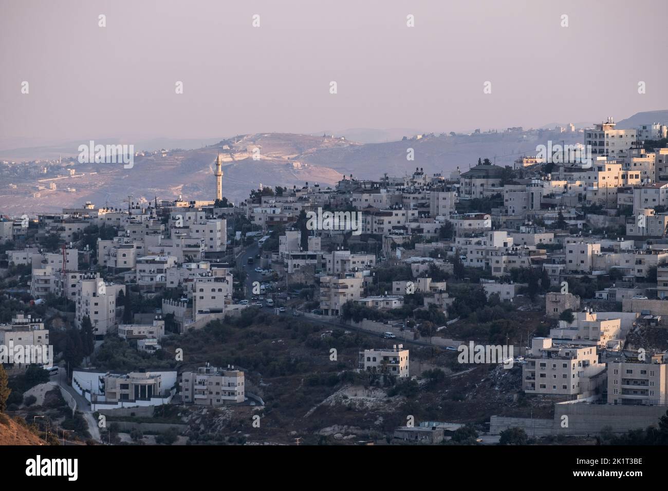 Vue sur sur Baher également Tsur Baher, un quartier palestinien situé à la périphérie sud-est de Jérusalem-est. Israël Banque D'Images