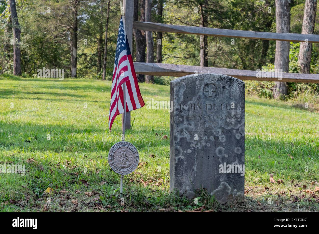 La tombe de John DeTurk, Daniel Boone Homestead, États-Unis de Pennsylvanie, Birdsboro, Pennsylvanie Banque D'Images