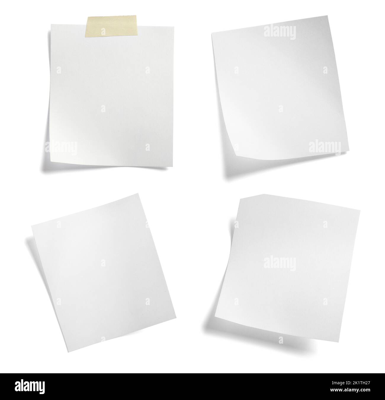 message papier rappel de note blanc arrière-plan bureau affaires blanc vide page étiquette ruban adhésif Banque D'Images