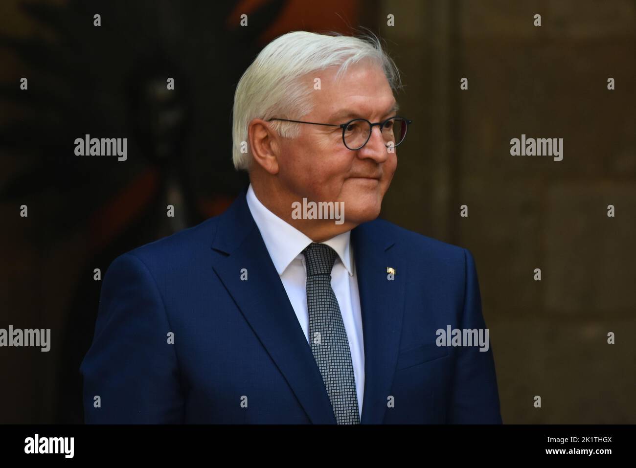 Mexico, Mexique. 20th septembre 2022. Président de la République fédérale d'Allemagne Frank-Walter Steinmeier lors de la cérémonie de bienvenue avant la réunion bilatérale Allemagne-Mexique dans le cadre de la visite de travail de Frank-Walter Steinmeier au Palais national au Mexique. On 20 septembre 2022 à Mexico, Mexique. (Credit image: © Carlos Tischler Eyepix Group/eyepix via ZUMA Press Wire) Banque D'Images