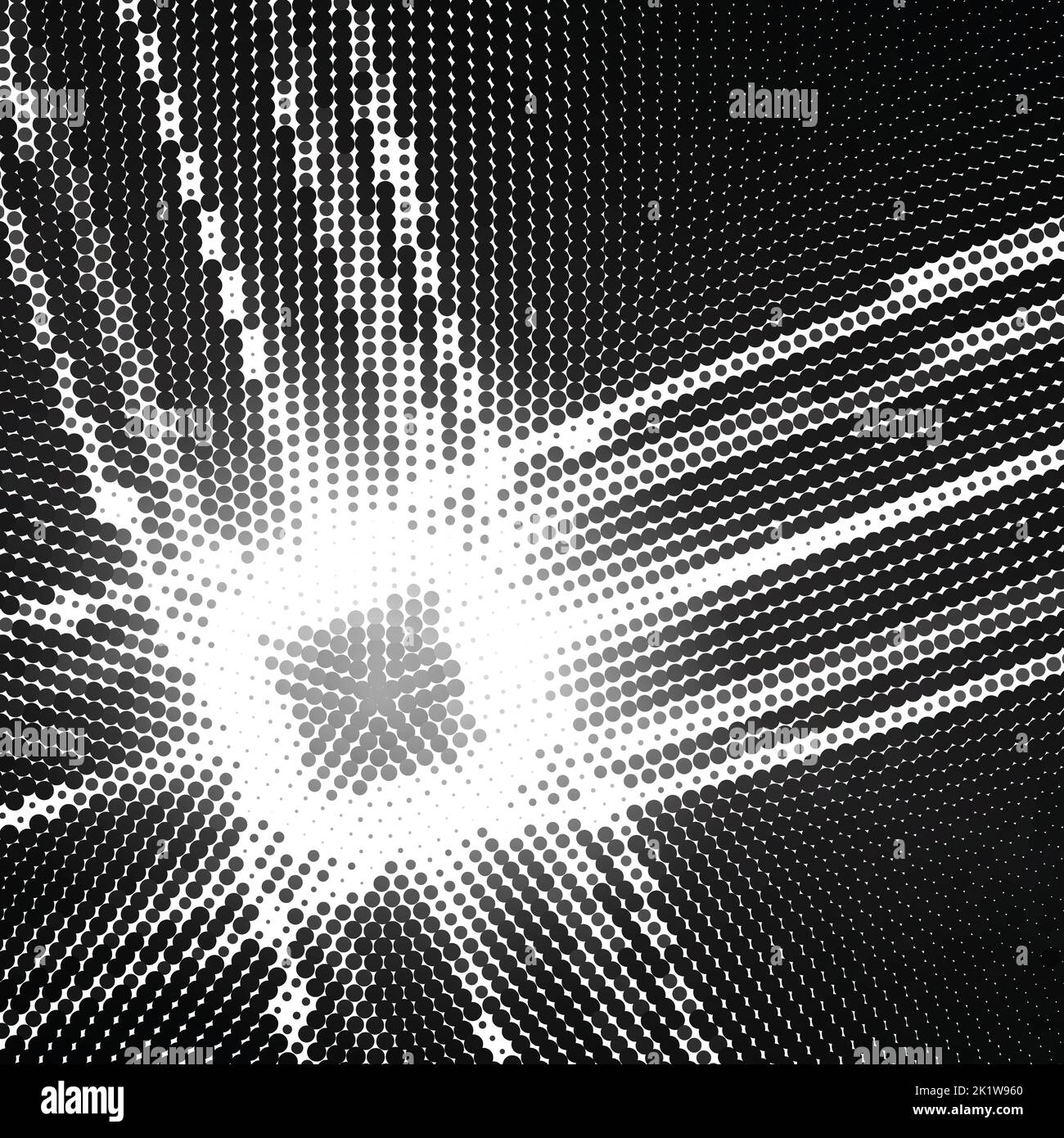 Motif demi-ton abstrait noir et blanc avec cercle et croix texturés par des points. Arrière-plan vectoriel graphique Illustration de Vecteur