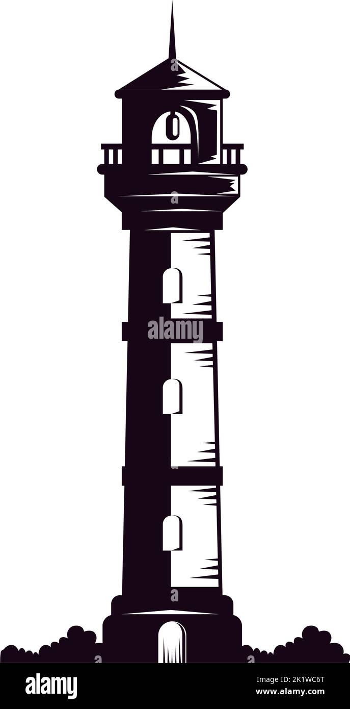dessin de bâtiment de phare Illustration de Vecteur