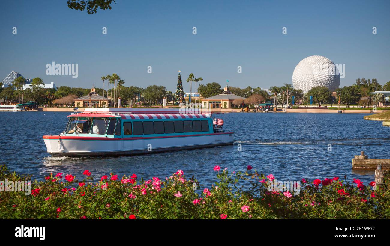 Lac à Epcot Center, Orlando, Floride, États-Unis. Banque D'Images