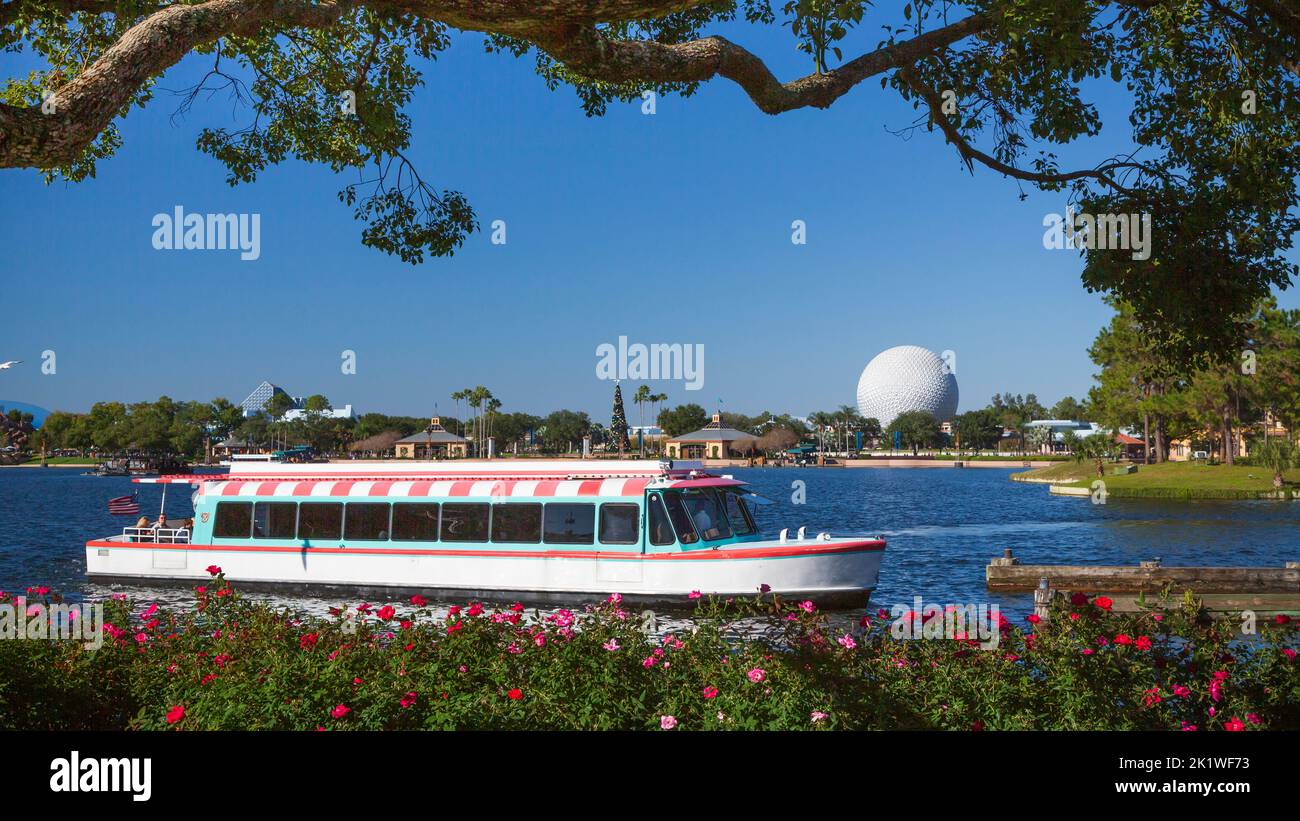 Lac à Epcot Center, Orlando, Floride, États-Unis. Banque D'Images