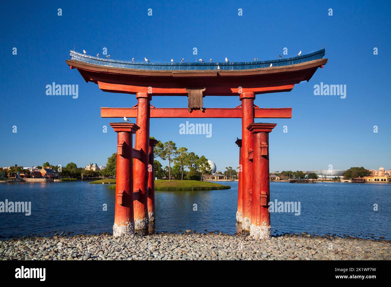 Le pavillon chinois à Epcot Center, Orlando, Floride, États-Unis. Banque D'Images