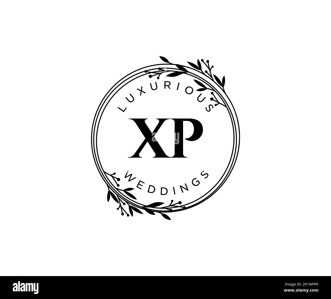 XP initiales lettre mariage monogramme logos modèle, dessin à la main moderne minimalistes et modèles floraux pour cartes d'invitation, Enregistrer la date, élégant Illustration de Vecteur