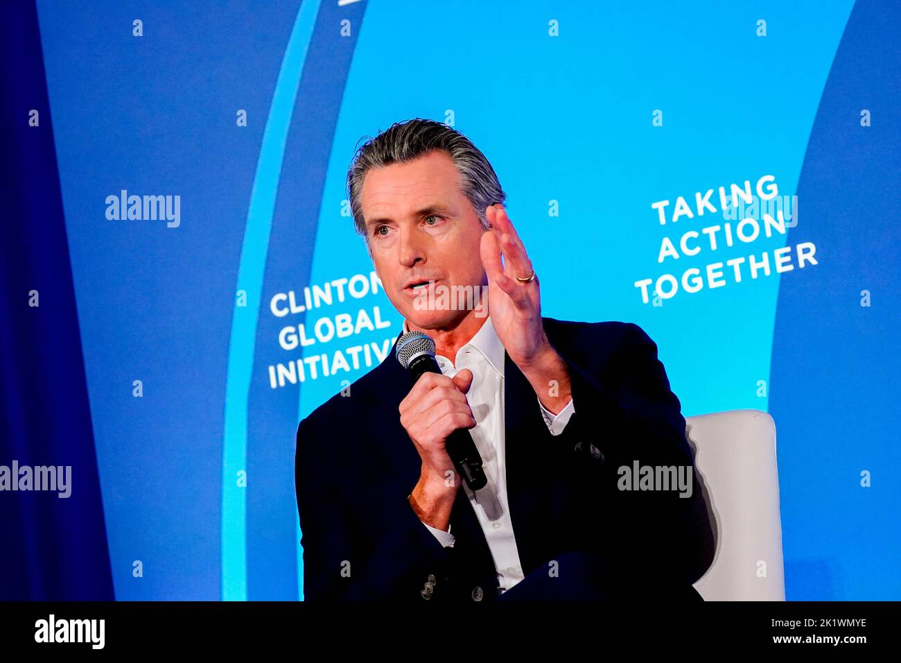 09/20/2022 New York, New York Gavin Newson lors de la Clinton Global Initiative 2022 qui s'est tenue au Hilton Midtown Tuesday 20 septembre 2022 à New York. Photo de Jennifer Graylock-Alamy News 917-519-7666 Banque D'Images