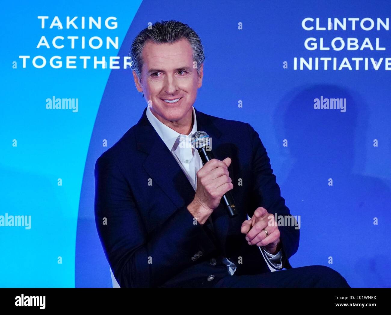 09/20/2022 New York, New York Gavin Newson lors de la Clinton Global Initiative 2022 qui s'est tenue au Hilton Midtown Tuesday 20 septembre 2022 à New York. Photo de Jennifer Graylock-Alamy News 917-519-7666 Banque D'Images