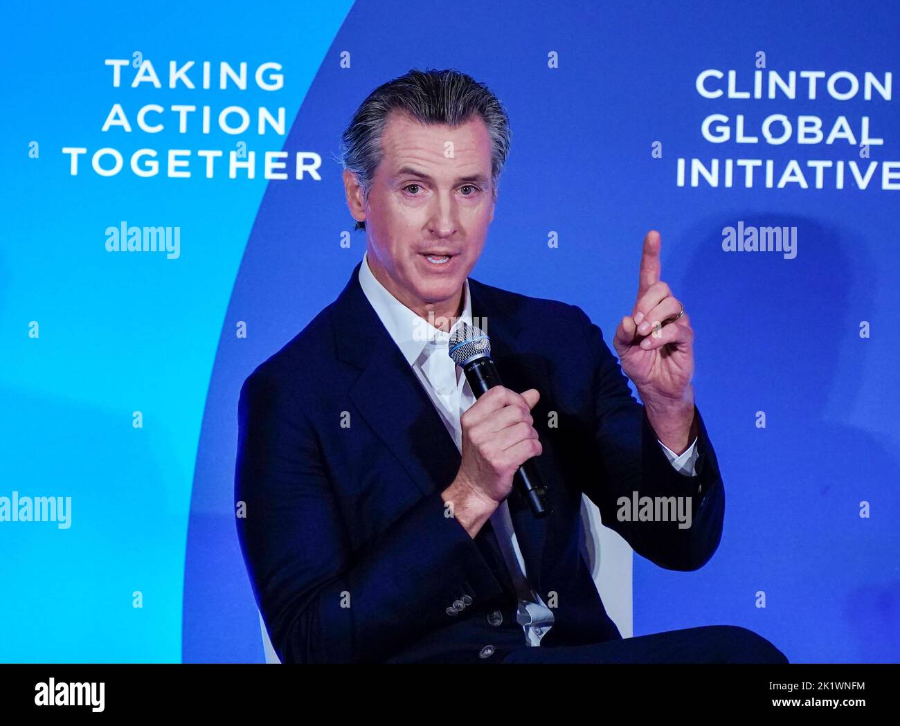 09/20/2022 New York, New York Gavin Newson lors de la Clinton Global Initiative 2022 qui s'est tenue au Hilton Midtown Tuesday 20 septembre 2022 à New York. Photo de Jennifer Graylock-Alamy News 917-519-7666 Banque D'Images