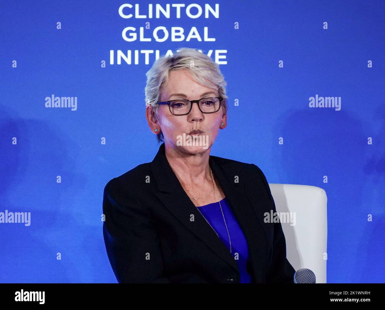 09/20/2022 New York, New York Jennifer Granholm, Secrétaire américaine à l'énergie, lors de l'initiative Clinton Global 2022 qui s'est tenue au Hilton Midtown Tuesday 20 septembre 2022 à New York. Photo de Jennifer Graylock-Alamy News 917-519-7666 Banque D'Images