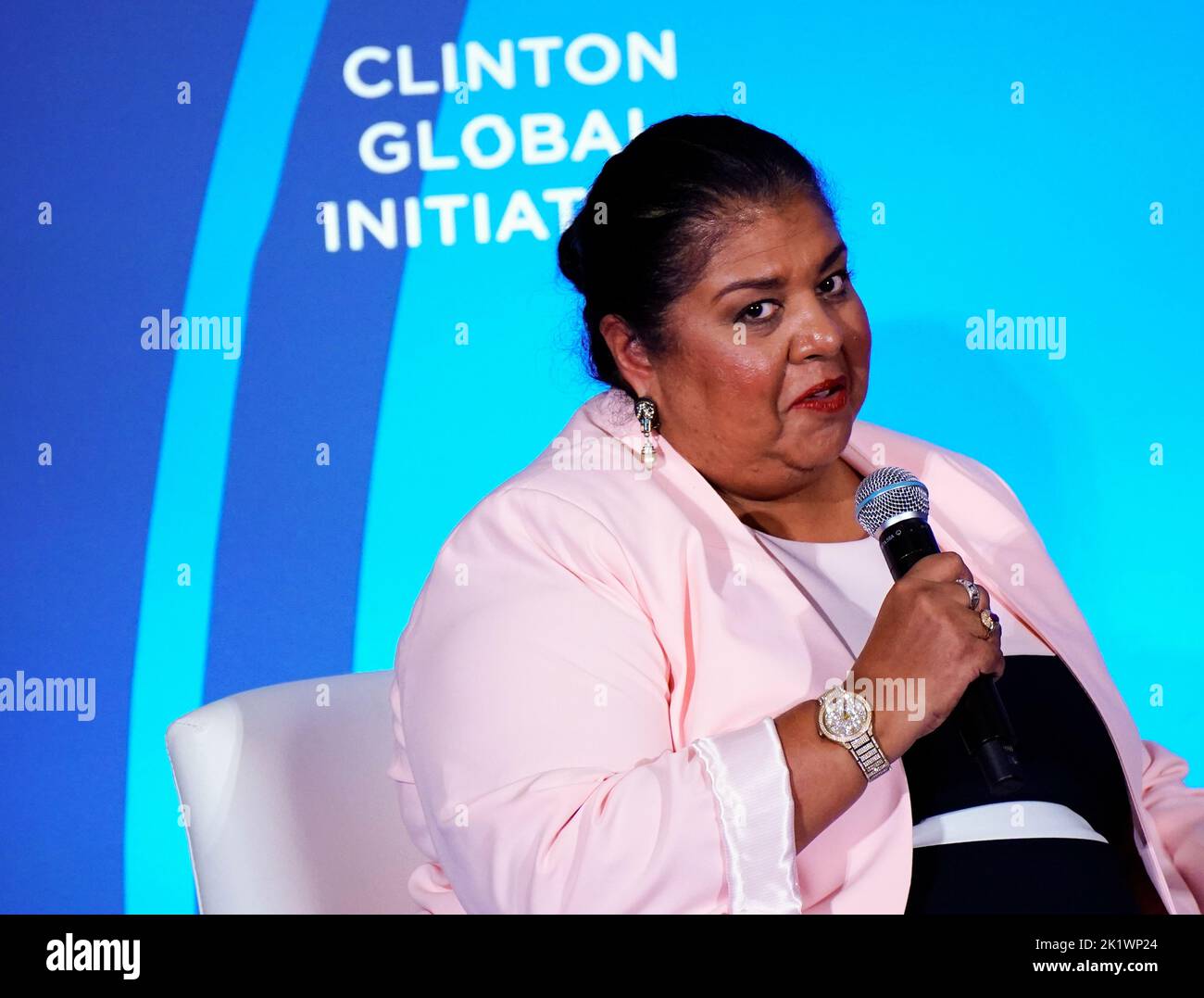 09/20/2022 New York, New York Ann Mukherjee lors de l'Initiative mondiale Clinton 2022 qui s'est tenue au Hilton Midtown Tuesday 20 septembre 2022 à New York. Photo de Jennifer Graylock-Alamy News 917-519-7666 Banque D'Images