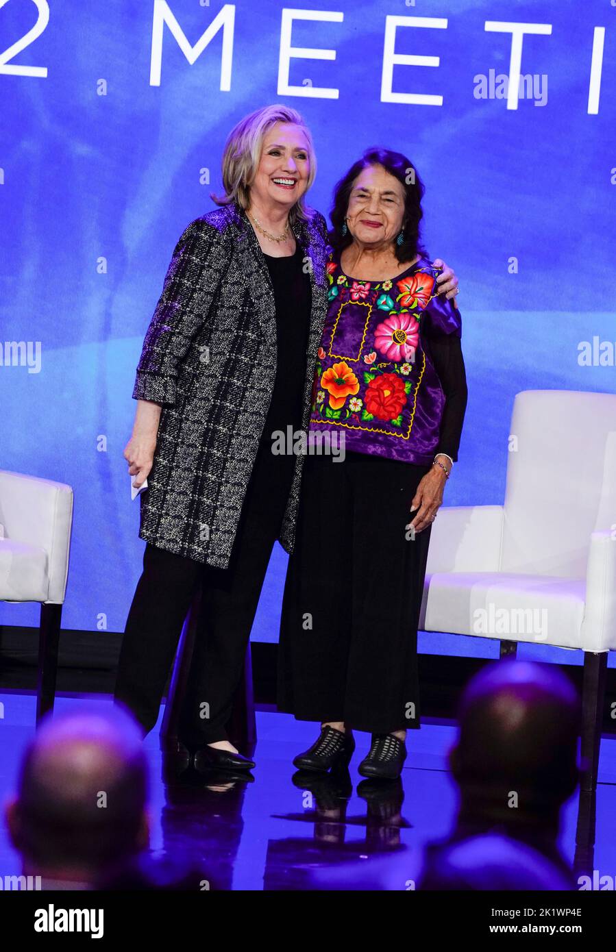 09/20/2022 New York, New York Hillary Rodham Clinton, Dolores C. Huerta lors de l'Initiative mondiale Clinton 2022 qui s'est tenue au Hilton Midtown Tuesday 20 septembre 2022 à New York. Photo de Jennifer Graylock-Alamy News 917-519-7666 Banque D'Images