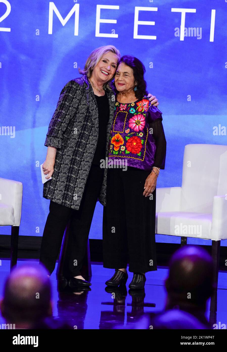 09/20/2022 New York, New York Hillary Rodham Clinton, Dolores C. Huerta lors de l'Initiative mondiale Clinton 2022 qui s'est tenue au Hilton Midtown Tuesday 20 septembre 2022 à New York. Photo de Jennifer Graylock-Alamy News 917-519-7666 Banque D'Images