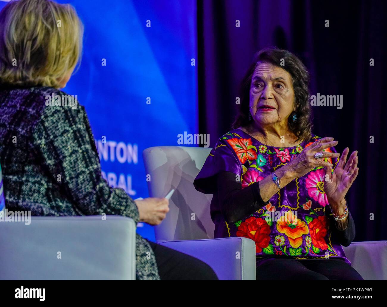 09/20/2022 New York Dolores C. Huerta lors de l'Initiative mondiale Clinton 2022 qui s'est tenue au Hilton Midtown Tuesday 20 septembre 2022 à New York. Photo de Jennifer Graylock-Alamy News 917-519-7666 Banque D'Images