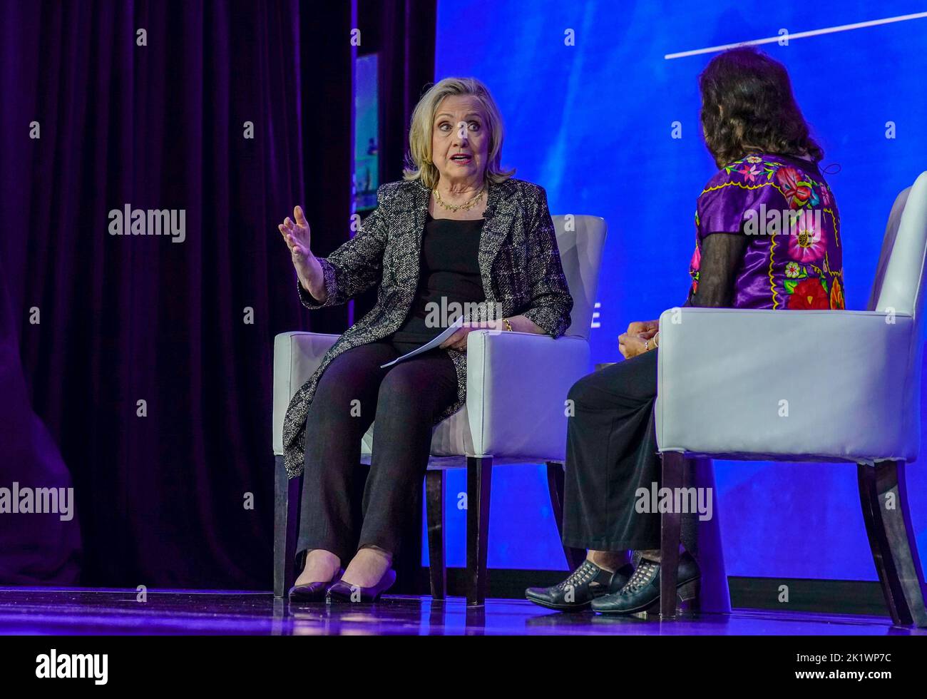 09/20/2022 New York, New York Hillary Rodham Clinton, Dolores C. Huerta lors de l'Initiative mondiale Clinton 2022 qui s'est tenue au Hilton Midtown Tuesday 20 septembre 2022 à New York. Photo de Jennifer Graylock-Alamy News 917-519-7666 Banque D'Images