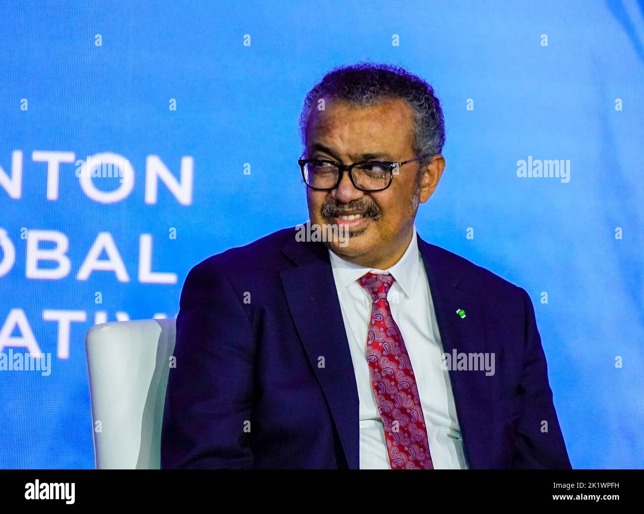 09/20/2022 New York, New York Organisation mondiale de la santé Dr Tedros Adhanom Ghebreyesus lors de l'Initiative mondiale Clinton 2022 qui s'est tenue au Hilton Midtown Tuesday 20 septembre 2022 à New York. Photo de Jennifer Graylock-Alamy News 917-519-7666 Banque D'Images