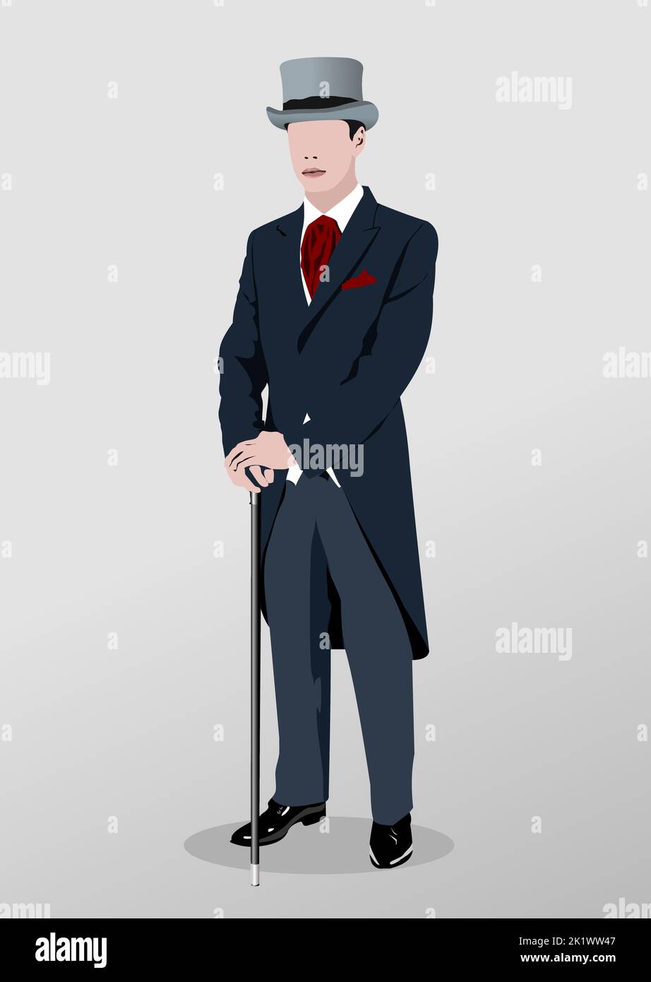 London Gentleman. Illustration vectorielle 3d couleur Illustration de Vecteur