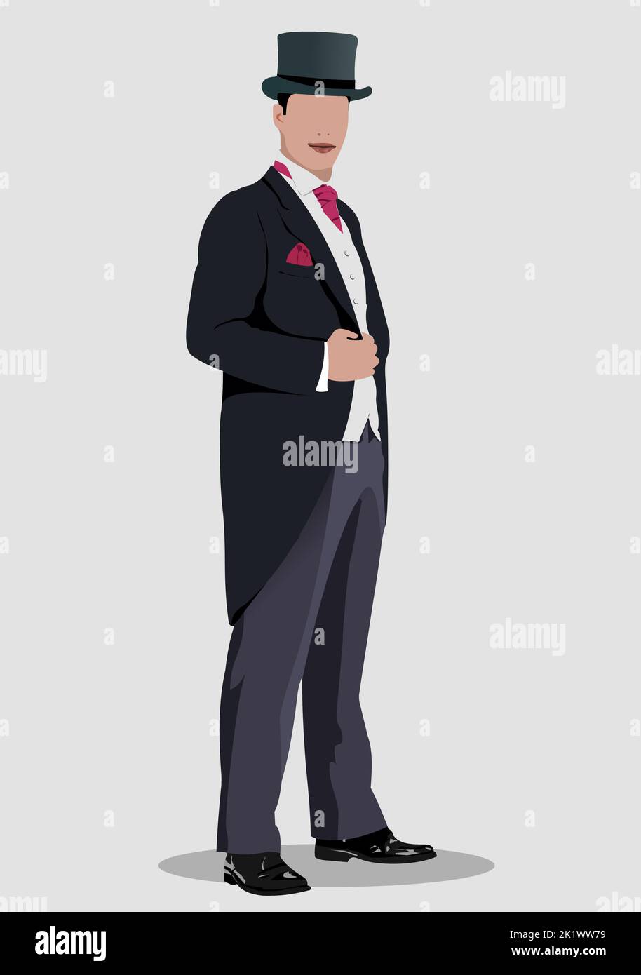 London Gentleman. Illustration vectorielle 3d couleur Illustration de Vecteur