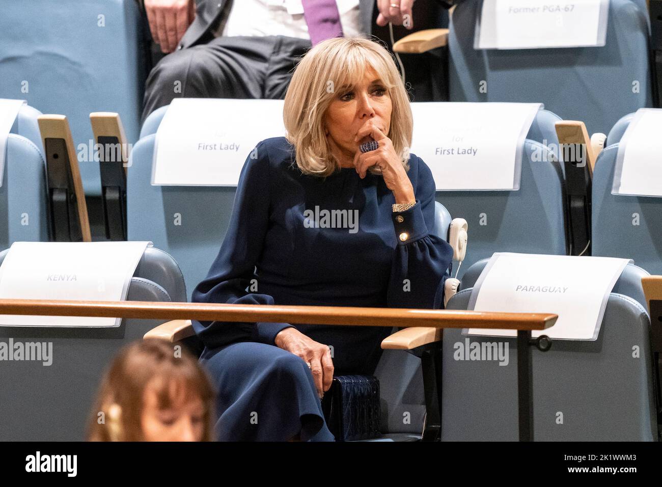 New York, États-Unis. 20th septembre 2022. Brigitte Macron, première Dame de la République française s'exprime à l'Assemblée générale des Nations Unies de 77th au Siège de l'ONU (photo de Lev Radin/Pacific Press) Credit: Pacific Press Media production Corp./Alay Live News Banque D'Images