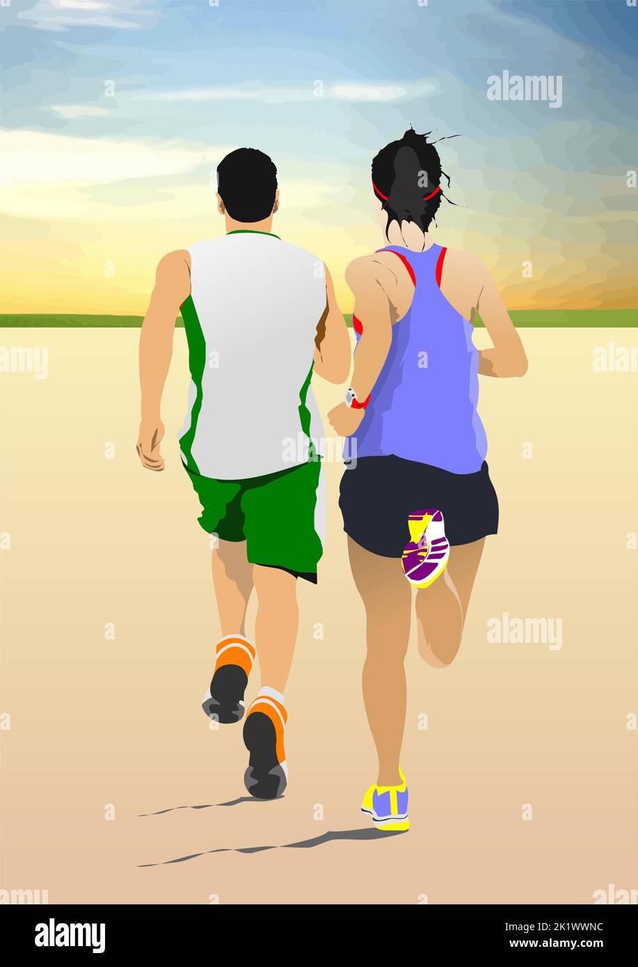 Les personnes qui s'exécutent.Illustration de Vector 3D Illustration de Vecteur