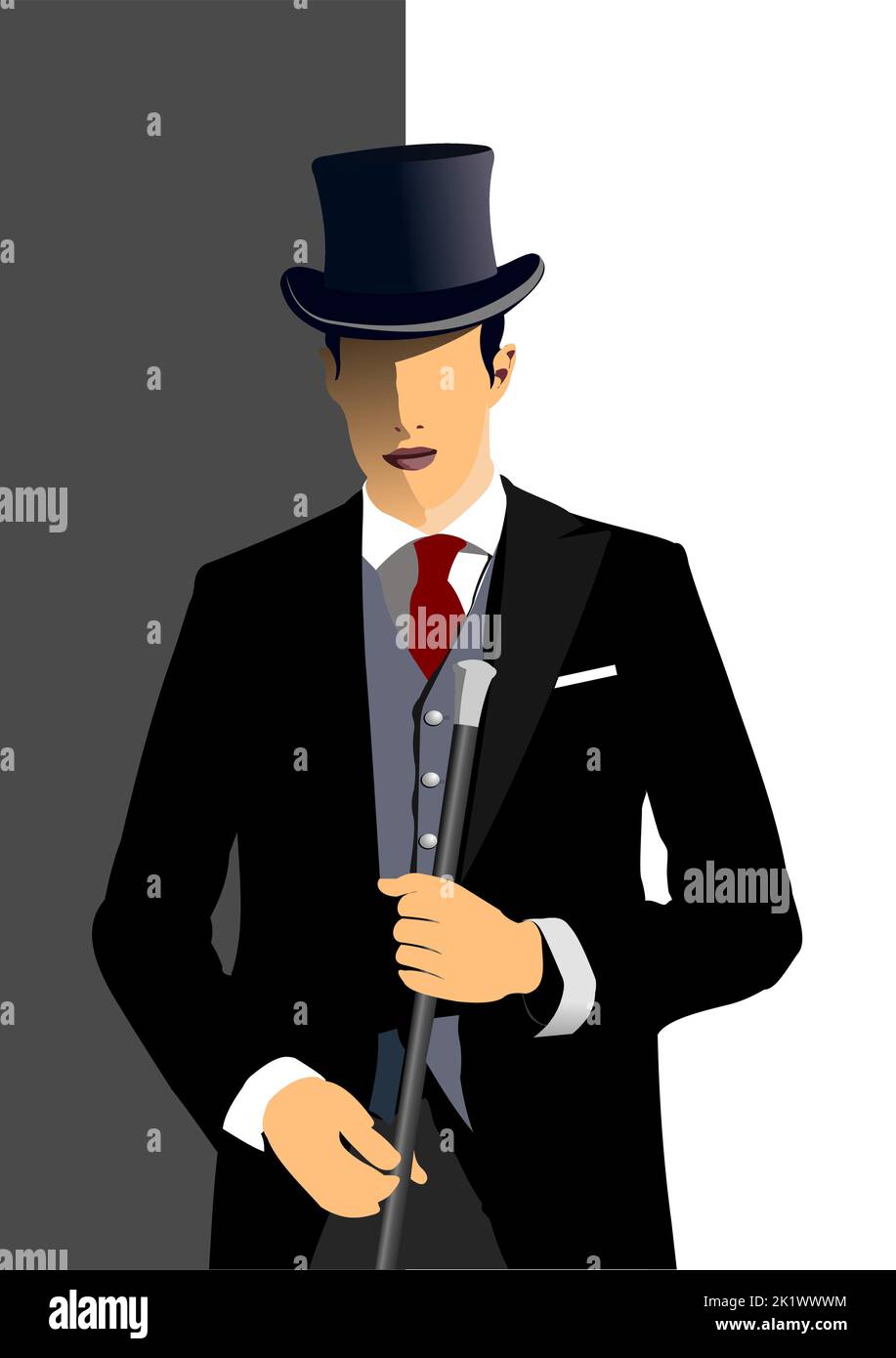 Beau London gentleman. Illustration vectorielle couleur 3D Illustration de Vecteur