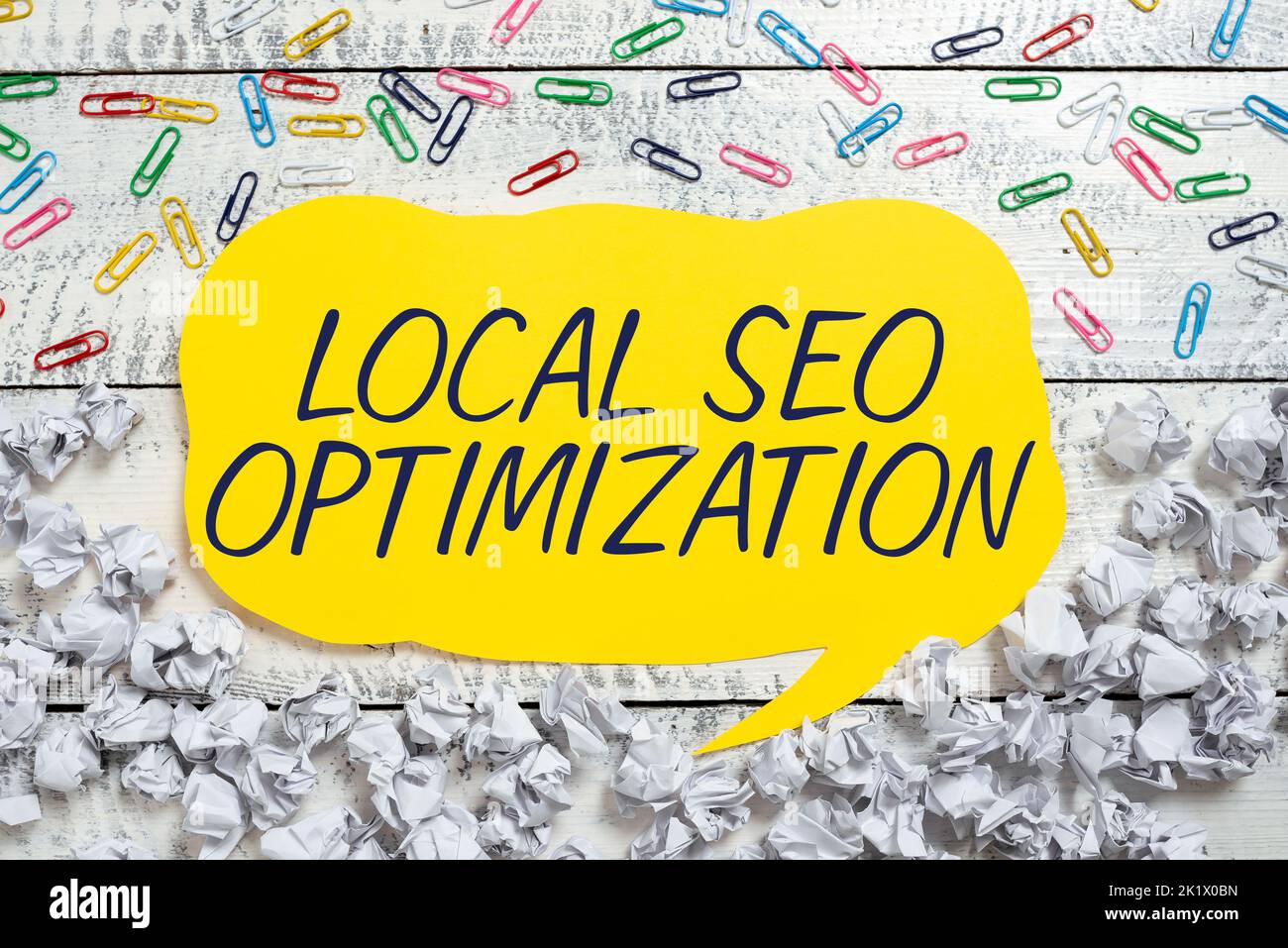 Inspiration montrant le signe optimisation locale de Seo, mot écrit sur