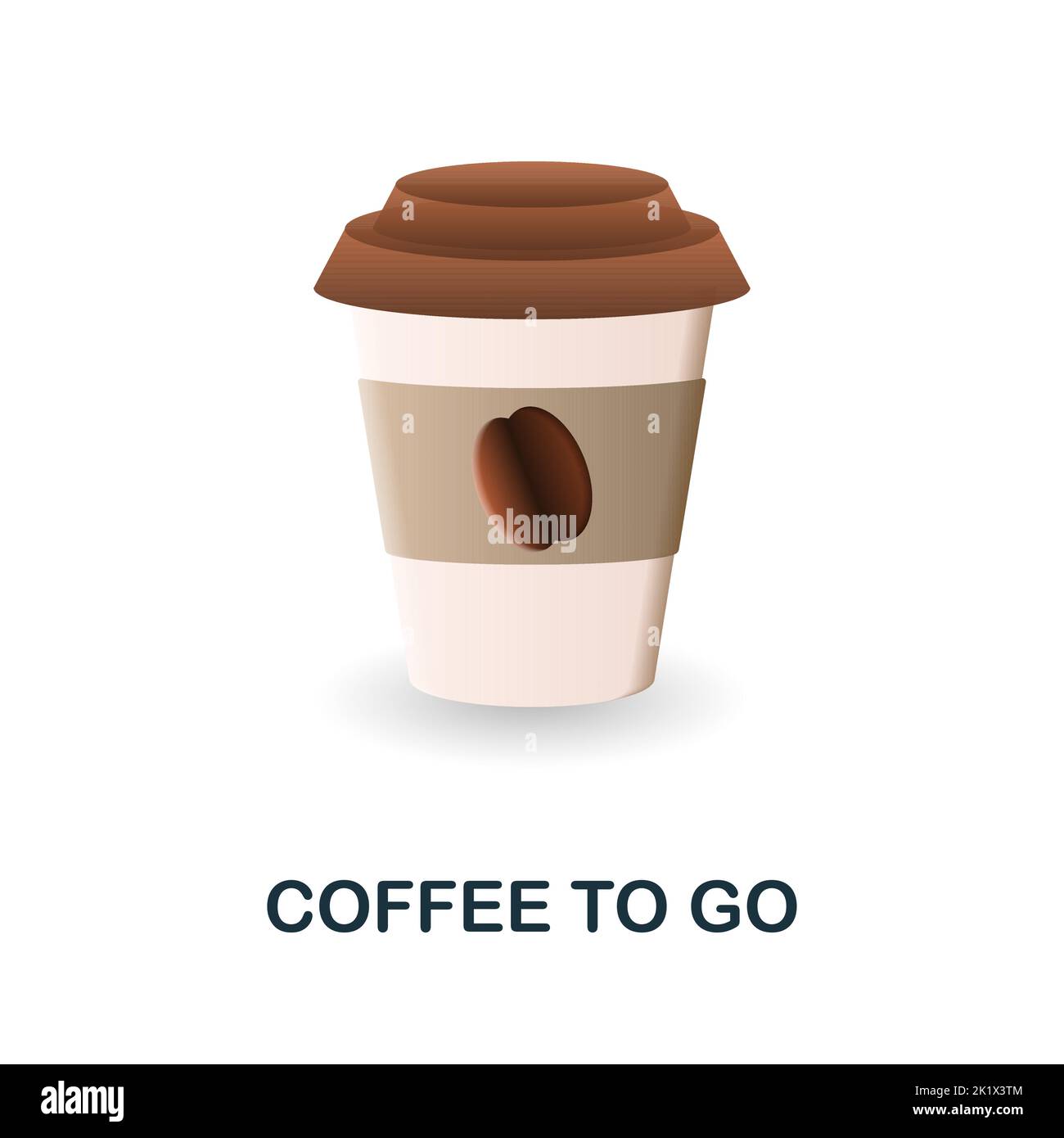 Icône café à emporter. 3d illustration de la collection de café. Icône Creative Coffee To Go 3D pour la conception Web, les modèles, les infographies et bien plus encore Illustration de Vecteur