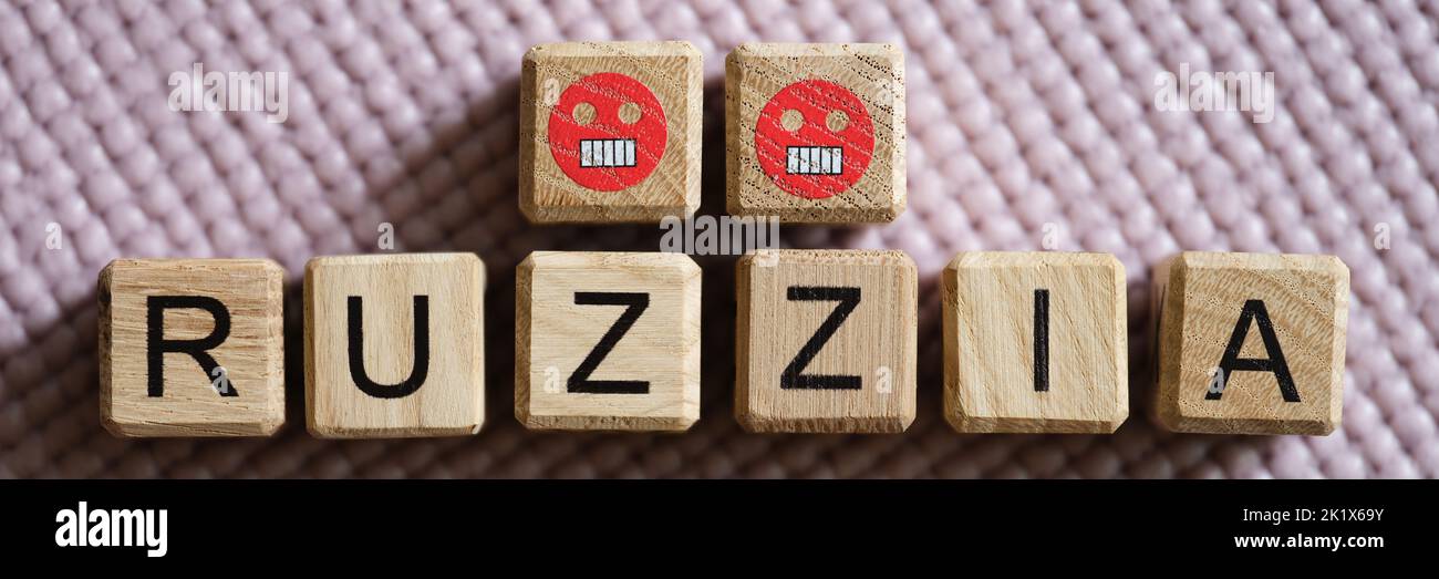 Agression militaire russe contre l'Ukraine. Boycott Russie Banque D'Images