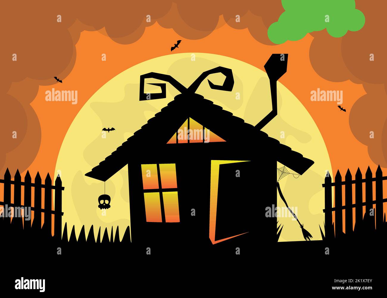 Maison de sorcière de dessin animé Banque d'images vectorielles - Alamy