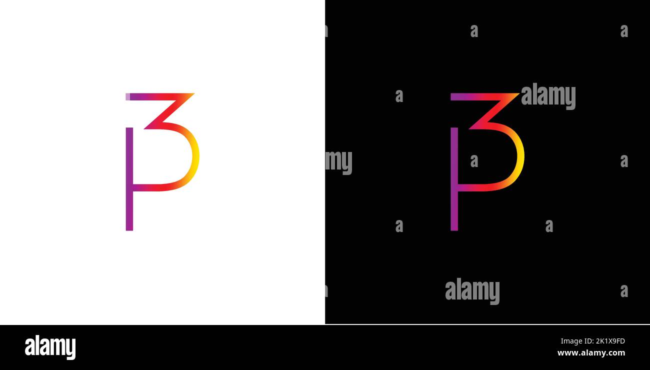 Moderne et professionnel 3P lettres initiales logo design Illustration de Vecteur