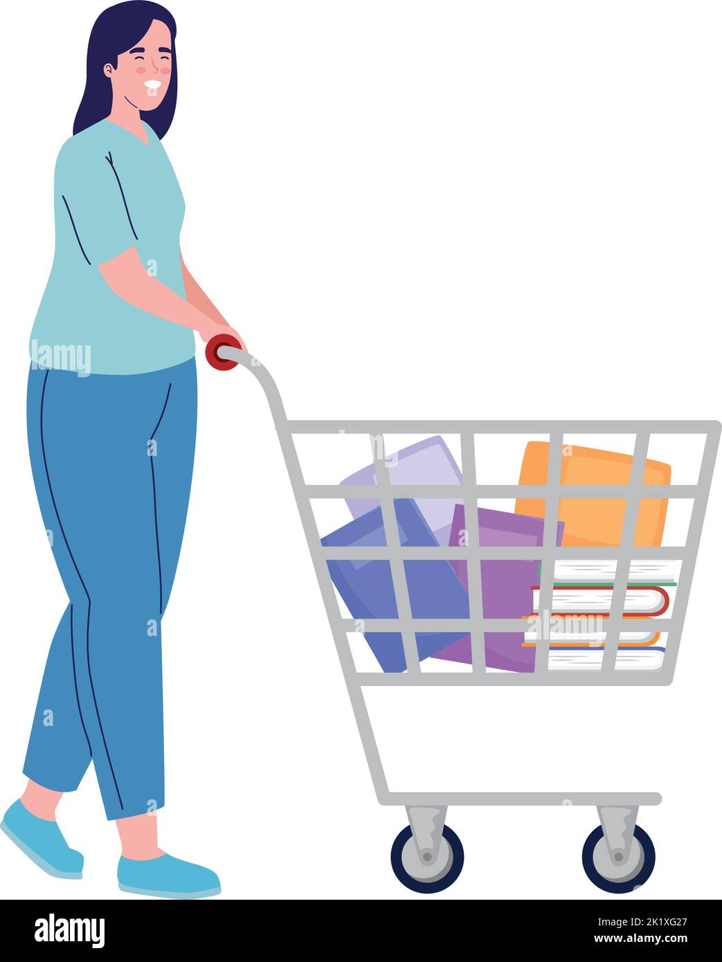 femme achat de fournitures scolaires Illustration de Vecteur