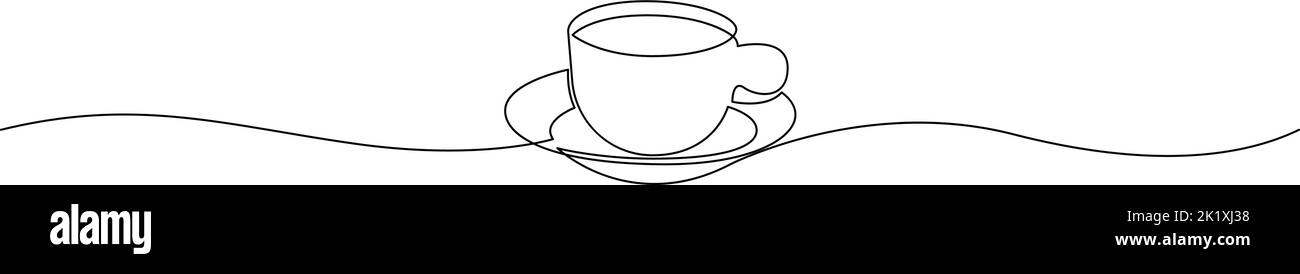 Tasse de café en ligne continue. Illustration vectorielle de la mise en place d'une ligne Illustration de Vecteur