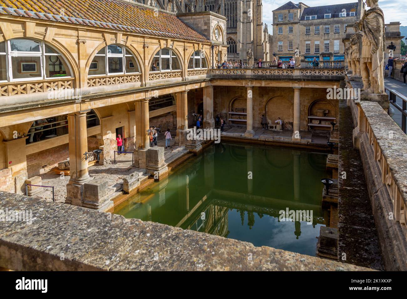 La merveille historique des thermes romains de Bath, Somerset, Angleterre. Banque D'Images