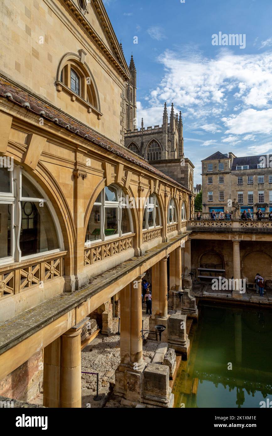 La merveille historique des thermes romains de Bath, Somerset, Angleterre. Banque D'Images