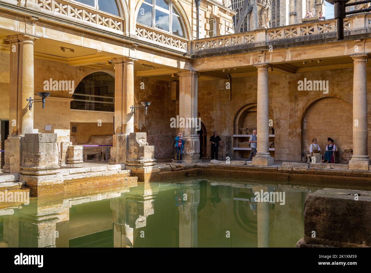 La merveille historique des thermes romains de Bath, Somerset, Angleterre. Banque D'Images