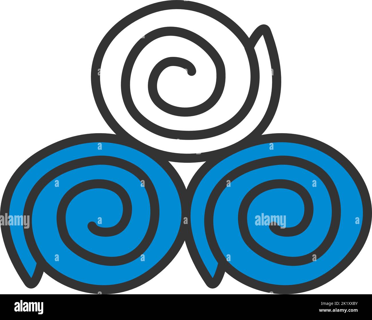 Icône rouleaux de serviettes.Contour gras modifiable avec Color Fill Design.Illustration vectorielle. Illustration de Vecteur