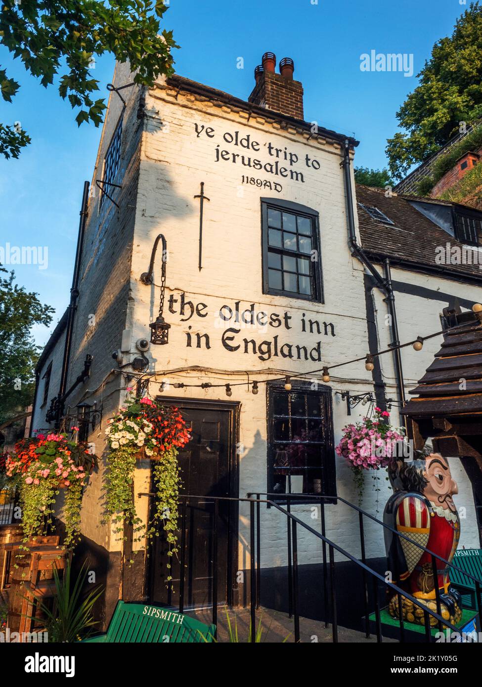 YE Olde Voyage à Jérusalem pub attaché à Castle Rock au-dessous du château de Nottingham à Nottingham Notinghamshire Angleterre Banque D'Images