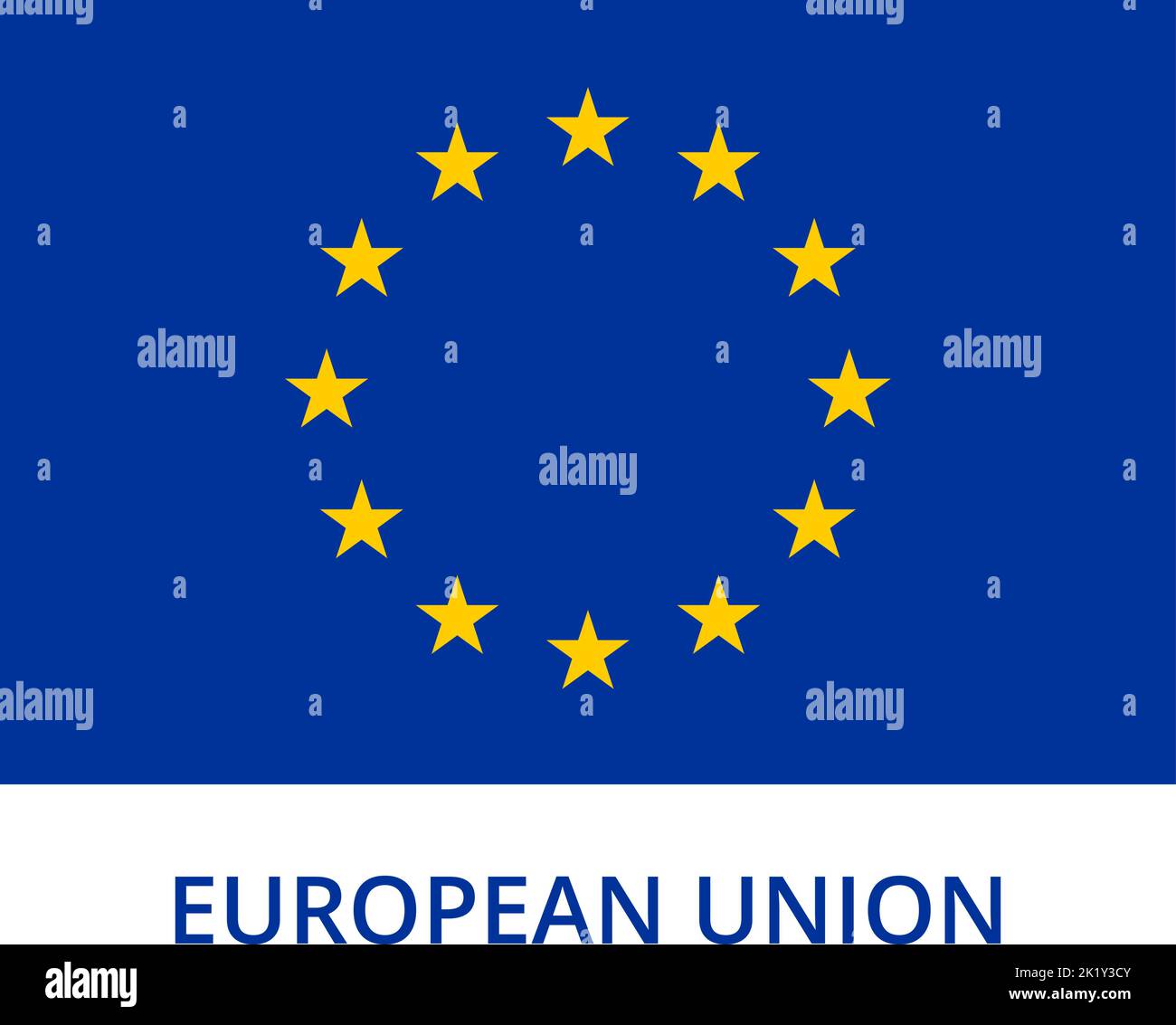 Drapeau de l'Union européenne Vector avec 28 étoiles Illustration de Vecteur