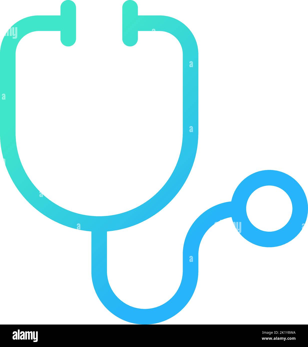 Stéthoscope pixel Perfect gradient linéaire icône de l'interface utilisateur Illustration de Vecteur