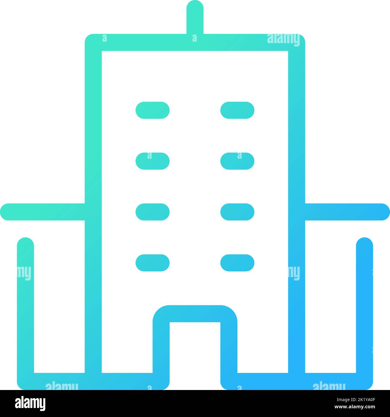 Icône de l'interface utilisateur linéaire à gradient parfait de pixels pour bâtiment hospitalier Illustration de Vecteur