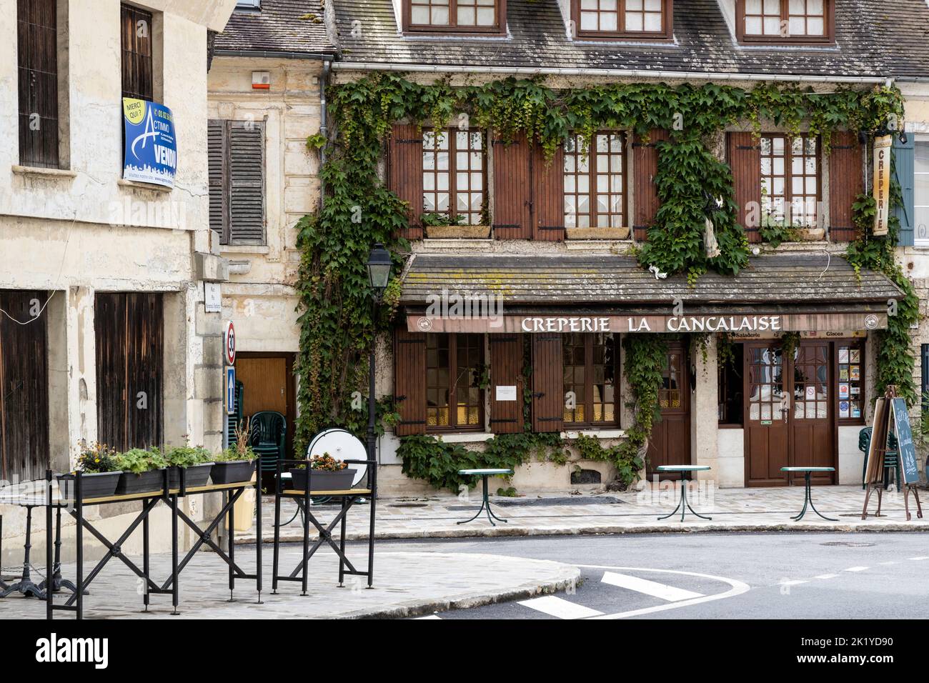 Crêperie la Cancalaise île la Roche Guyon en Normandie Banque D'Images