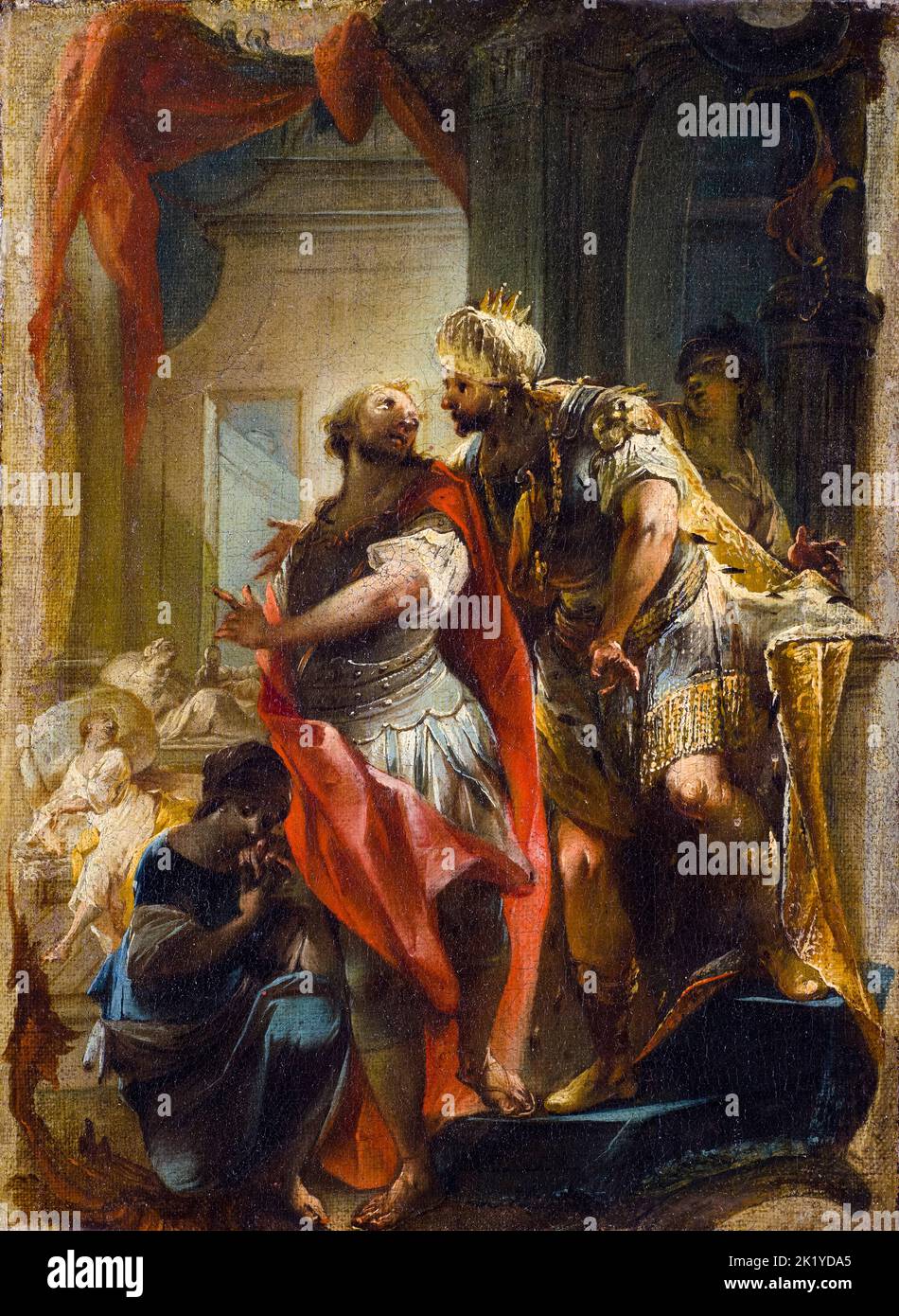 Saint Sampson avec l'empereur Justinien, peinture à l'huile sur toile par Johann Wolfgang Baumgartner, vers 1750 Banque D'Images