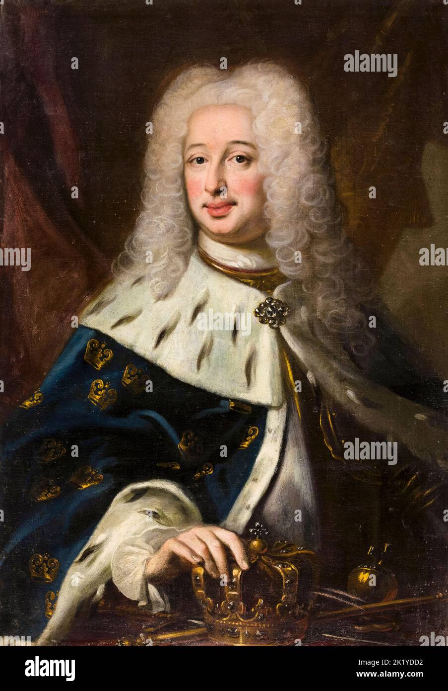 Frederick I (1676-1751), roi de Suède, portrait peint à l'huile sur toile par Georg Engelhardt Schröder, 1720-1729 Banque D'Images