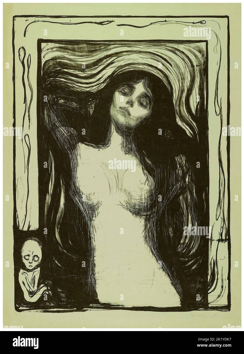 Edvard Munch, Liebendes Weib (Madonna), (femme aimante), lithographie, 1895-1902 Banque D'Images Edvard Munch, Liebendes Weib (Madonna), (femme aimante), lithographie, 1895-1902 Banque D'Images