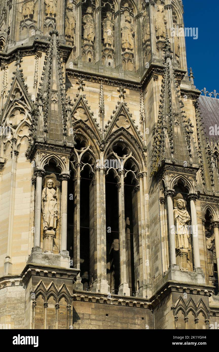 L'édition de la cathédrale de Reims a commence en 1211. Depuis le baptême de Clovis, la cathédrale notre-Dame ont été destinés au sacré-cœur des Rois de FR Banque D'Images