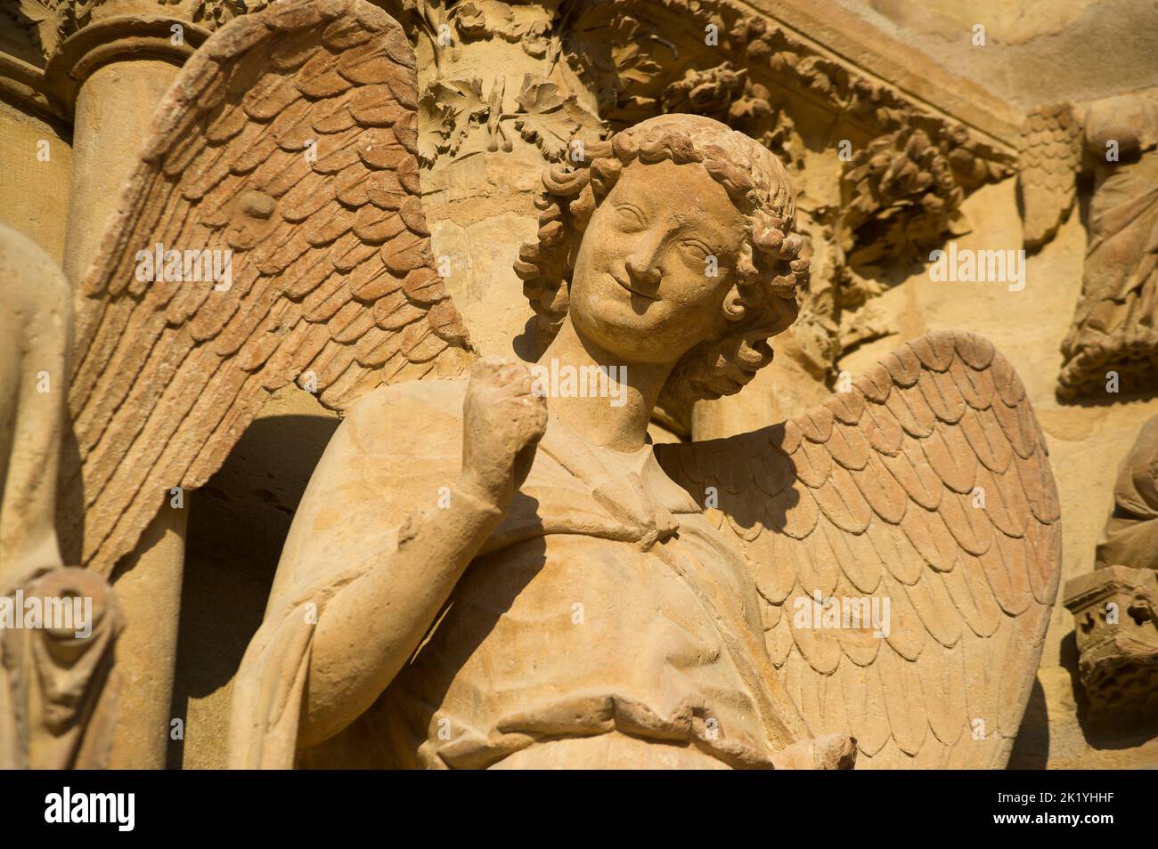 L'édition de la cathédrale de Reims a commence en 1211. Depuis le baptême de Clovis, la cathédrale notre-Dame ont été destinés au sacré-cœur des Rois de FR Banque D'Images